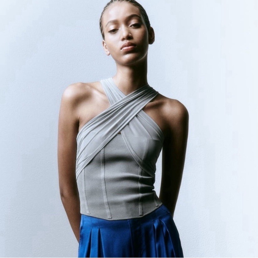 NWT Zara Elegant Blue Women's Top - Picture 5 of 6